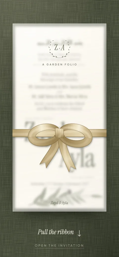 Zaitoon: a custom Nikah & Walima invitation website opening on a phone